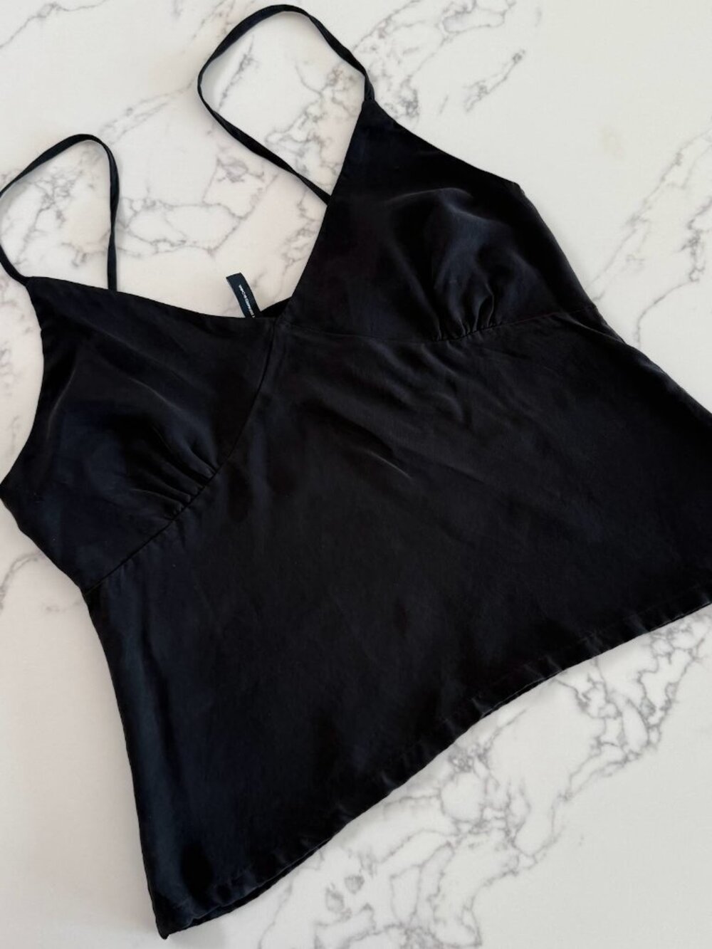 Afends Gemma Cupro Cami Top - Black - Size Large - Picture 4 of 5